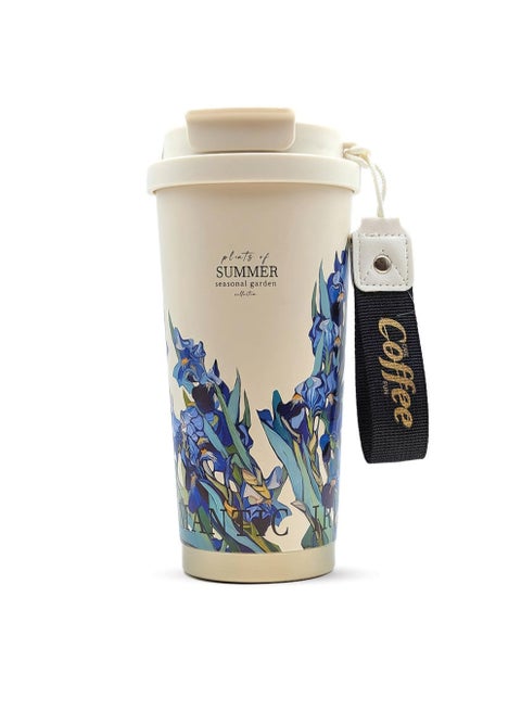 Stainless Steel Insulated Tumbler with Leak-Proof Lid  , Straw & Rubber Hanger Included Inside / Blue